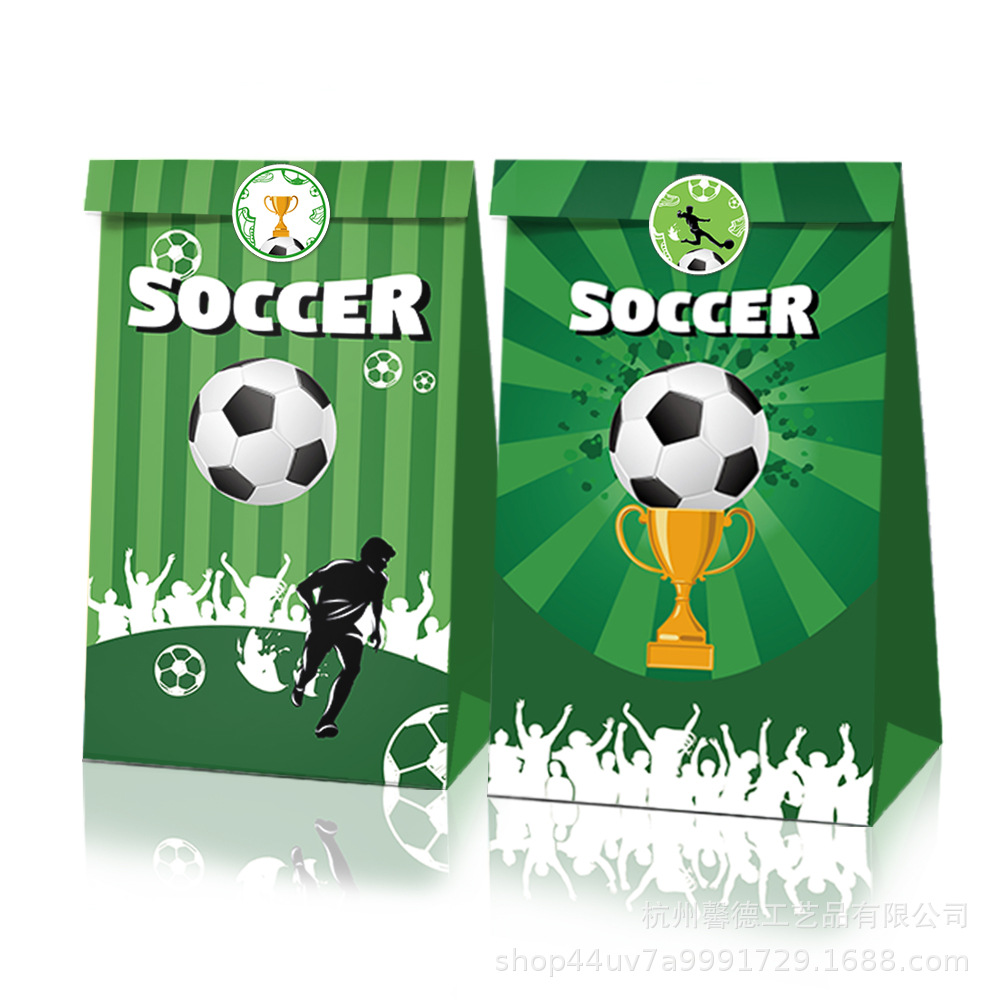 LB153 Amazon competencia de la Copa Mundial de Europa de fútbol campo verde regalo bolsa de papel Kraft pegatina conjunto bolsa