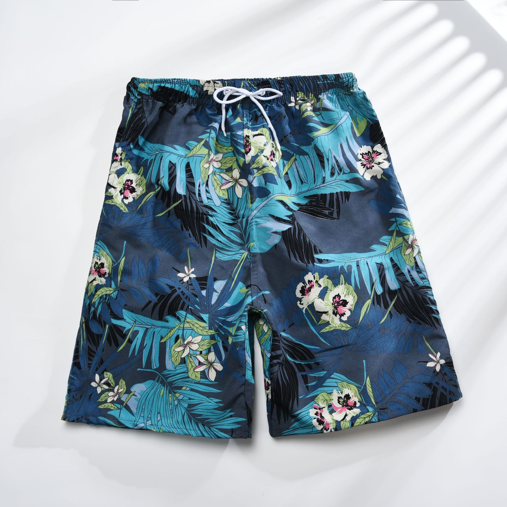 166g Weight Shorts Pants Length Polyester Fabric Type Mid Waist Waist Line Shorts Pants Type Inelastic Elasticity Beach Occasion Comfort Function Loose Fit Type Leaf, Ditsy Floral, Tree Pattern Summer Season Men's Gender Rib-Knit Design Streetwear Style Men's Beach Streetwear Leaf Ditsy Floral Tree Shorts Rib-knit Shorts 12