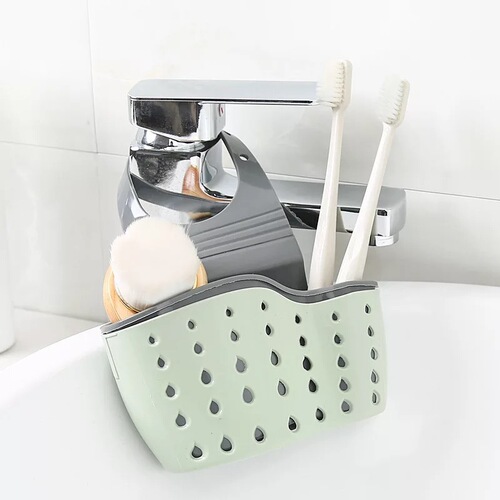 Creative storage adjustable hook drain basket kitchen shelf faucet sponge drain basket