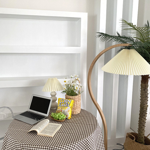 INS Korean style tablecloth plaid small fresh cotton linen background cloth linen linen home decoration desk cloth mat