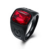 Retro square ruby ring stainless steel, ebay