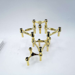 新中式創意三角燭台裝飾擺件 軟裝歐式家居樣板間三角拼接燭台