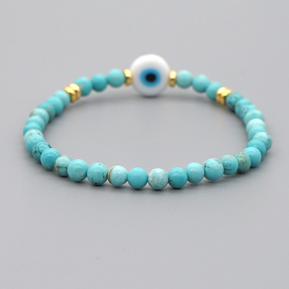 fashion semi-precious stones glazed demon eye bracelet