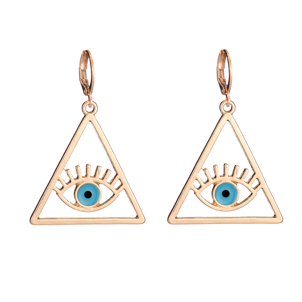 New Cargo Alloy Geometric Earrings Oil Dripping Devil's Eye Earring Wholesale Nihaojewelry display picture 6