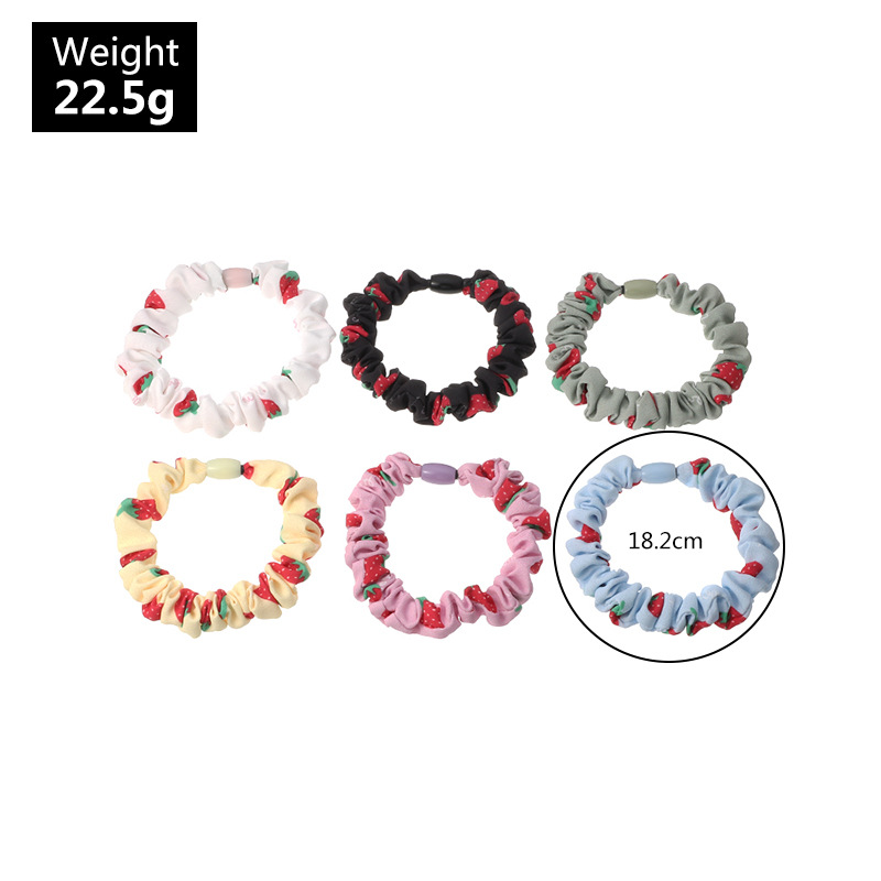 Fashion Printing Fruit Candy Color Strawberry Girls Hair Rope Rubber Band Set  Wholesale display picture 16