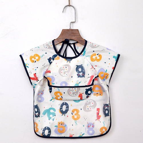 Summer children's bib pure cotton sleeveless waterproof bib lunch bib summer thin baby bib eating protective clothing wholesale