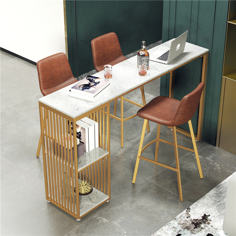 Nordic home partition bar table and chair milk tea shop restaurant multi-functional high bar table simple marble bar table