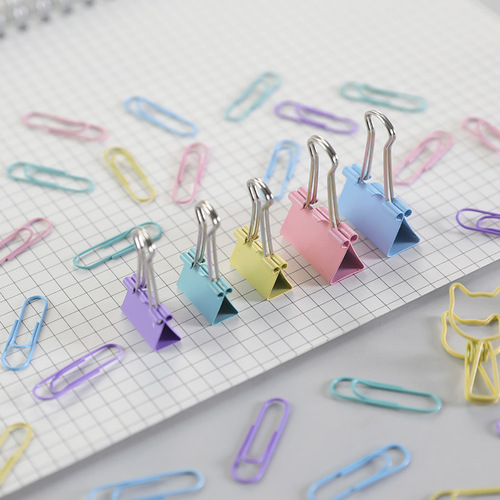 Color long tail clip multifunctional combination set stationery swallowtail clip office supplies metal clip paper clip pin