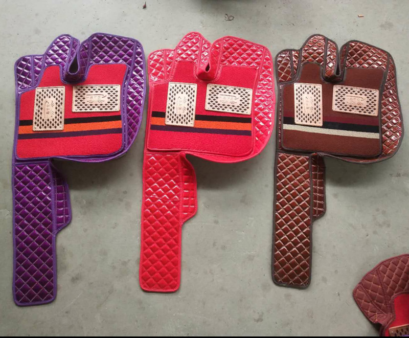 大货车大全包围脚垫解放J6P欧曼德龙豪沃T7H镭射亮面耐磨脚垫防水