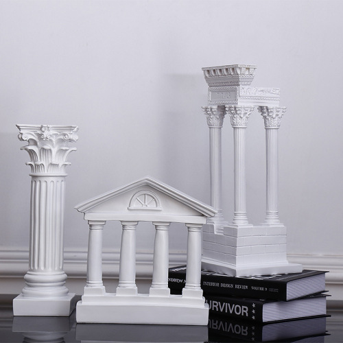 Greek Ancient City Temple Building Model Roman Column Decorative Item European Style Decoration Statues of Gypsum Columns Resin Sculpture 