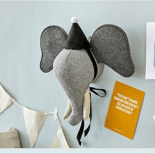 ins Nordic children's room animal head decoration home bedroom pendant wall hanging 3D modern simple