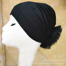 馬來西亞純色莫代爾棉打底帽穆斯帽子蓋頭亞馬遜回族頭巾女帽廠家