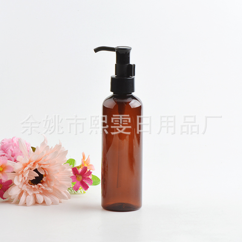 200ML毫升卸妆油泵瓶圆肩化妆品分装瓶配耐油压头洁面乳瓶PET包材