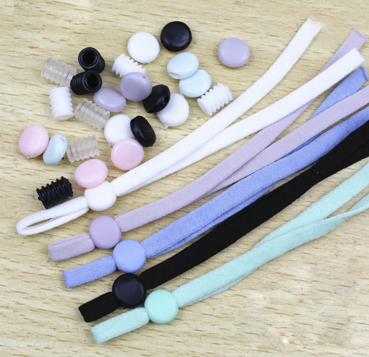 厂家现货口罩可调节松紧绳N95口罩调节扣耳带5mm可调节耳线绳