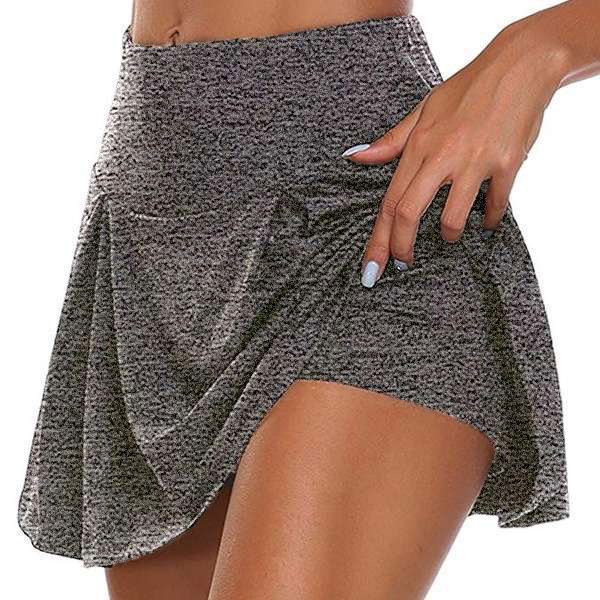 Summer Women's Solid Color Faux Two-Piece Set Leggings & Shorts European Style Casual A-Line Mini Skirt Polyester Regular Size_ecoleips.com