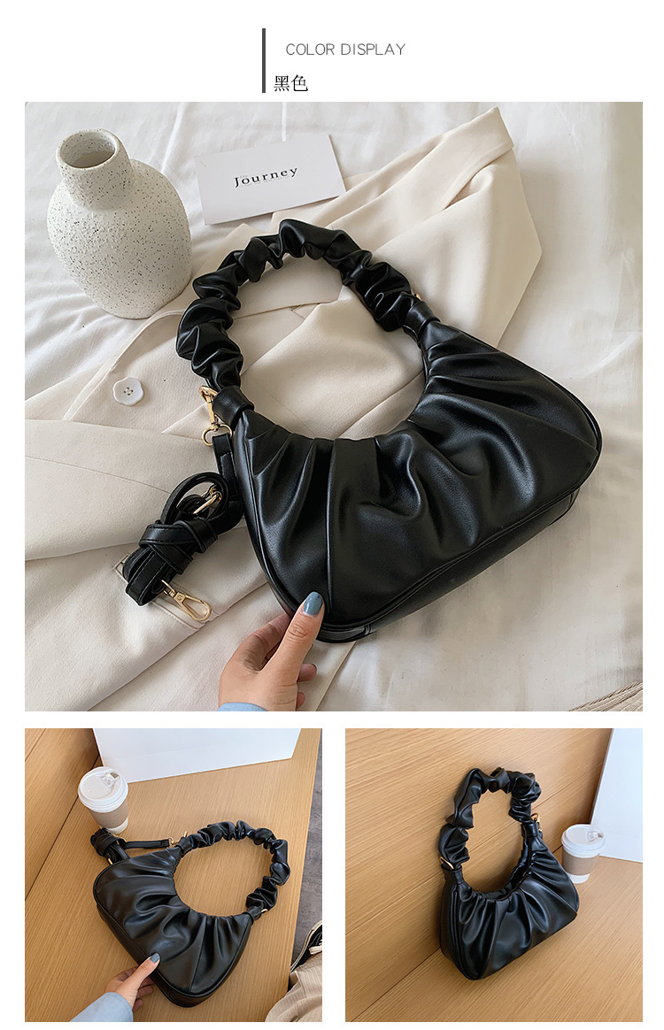 Folds Fashion Texture One-shoulder Messenger Underarm Bag Wholesale Nihaojewelry display picture 8