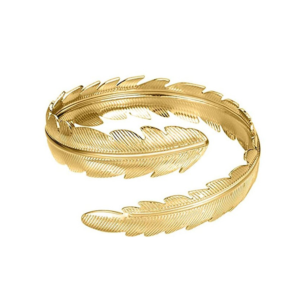 Hot Sale Leaf Geometric Smooth Hand Ornament Snake Arm Ring Eight-piece Set display picture 5