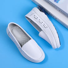 夏季新款氣墊醫院護士鞋女軟底透氣鏤空白色單鞋舒適平底小白鞋女