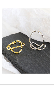 Korean S925 sterling silver twist chain open ring