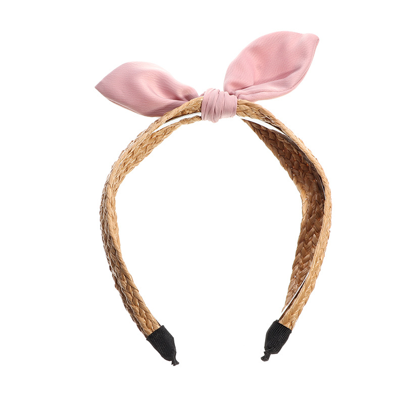 Koreanische Version Des Neuen Kleinen Duftenden Wind Stroh Gewebten Haarband Niedliche Schleife Haarschmuck All-match Haarnadel Stirnband Damen Stirnband Frauen display picture 5