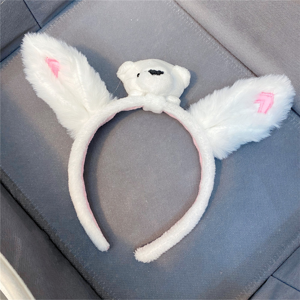 Cute  Big Ear Bow Hair Band Plush Cartoon Headband display picture 3