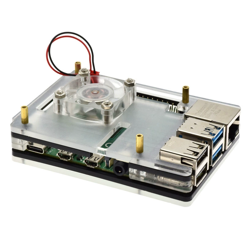 Raspberry Pi 4B 6 layer of acrylic shell Raspberry Pi 4B LED Blu -ray cooling fan