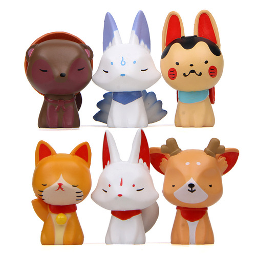 6 types of Southern River Valley Story series praying for patron saint cats and foxes, creative landscaping dolls, desktop ornaments and car pendulums