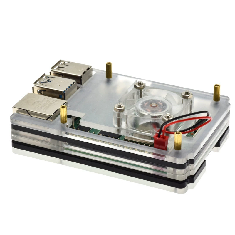 Raspberry Pi 4B 6 layer of acrylic shell Raspberry Pi 4B LED Blu -ray cooling fan