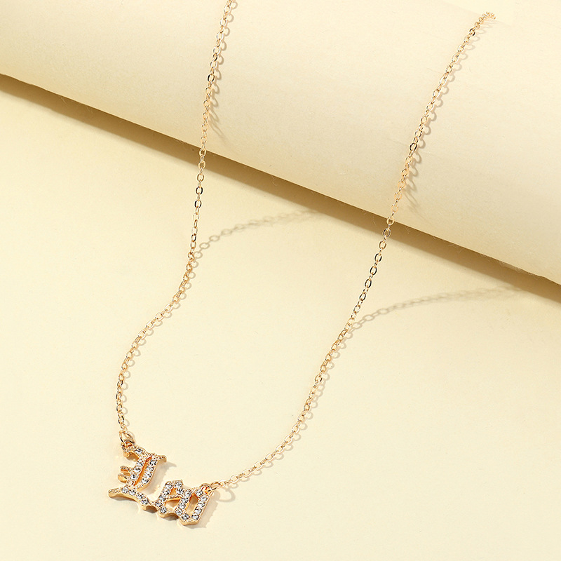 fashion  retro  diamond twelve constellation necklace