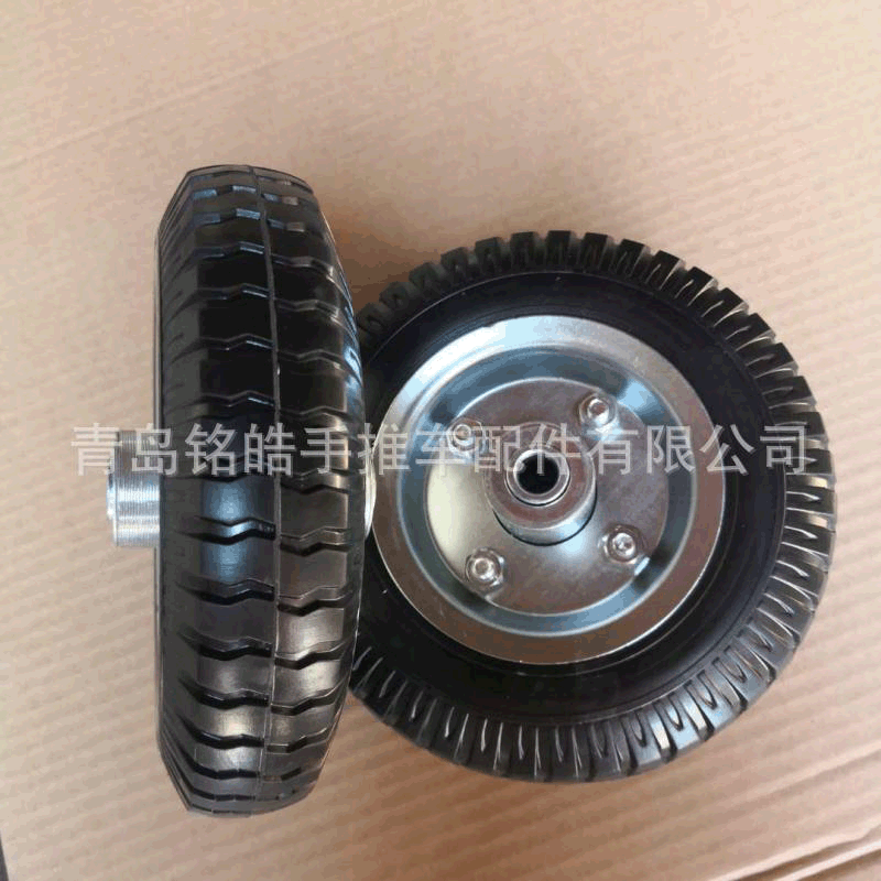 供应6寸8寸10寸胶粉轮羊角纹防扎防爆静音减震工具车手推车轮子