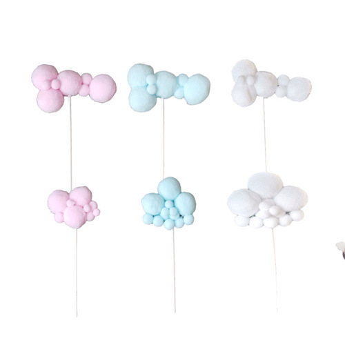 Cake decoration plug-in small fresh and soft cute large and small cloud three-dimensional cloud plug-in card manufacturer wholesale