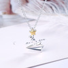 Necklace, airplane, small design brand chain for key bag , new collection, South Korea, Korean style