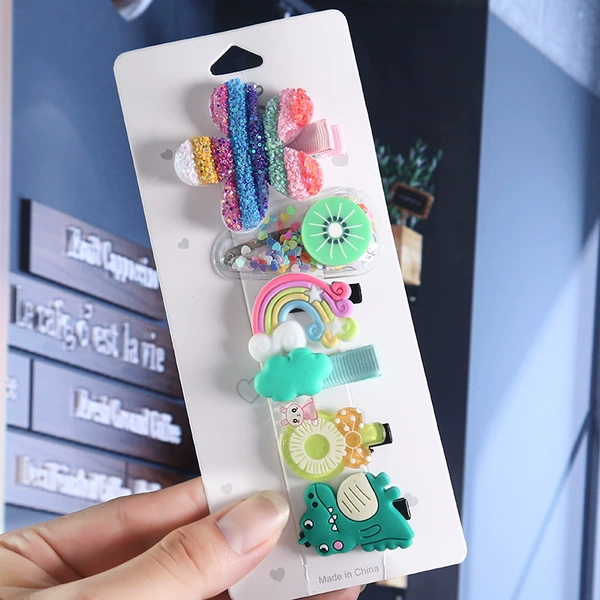 2#Colored star hair clip set