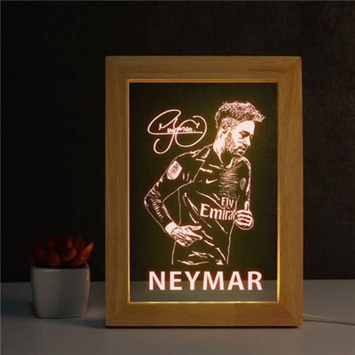 Football: Cristiano Ronaldo, Messi, Neymar, Mbappé Model Photo Frame Night Light – Fan Essentials, Decorative Item, Gift & Collectible Reminder