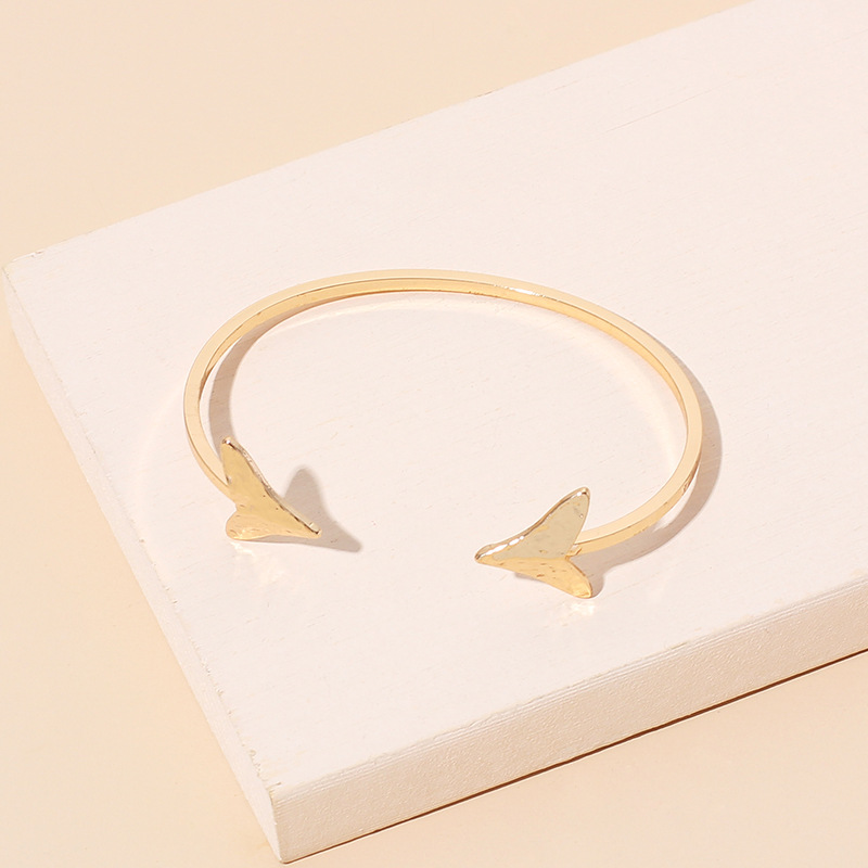 9g Weight Wedding, Travel, Birthday, Festival Occasion Women'S Gender Gold, Silver Color Open Arrow Pure Copper Metal Bracelet 3