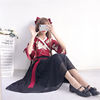 Han suit improved retro cross neck waist length Ru skirt