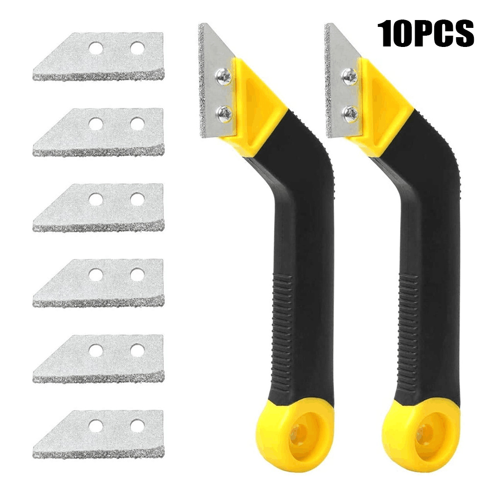 10PCS美缝刮刀套件斜角刮耙刮刀边缘缝隙修整清洁工具