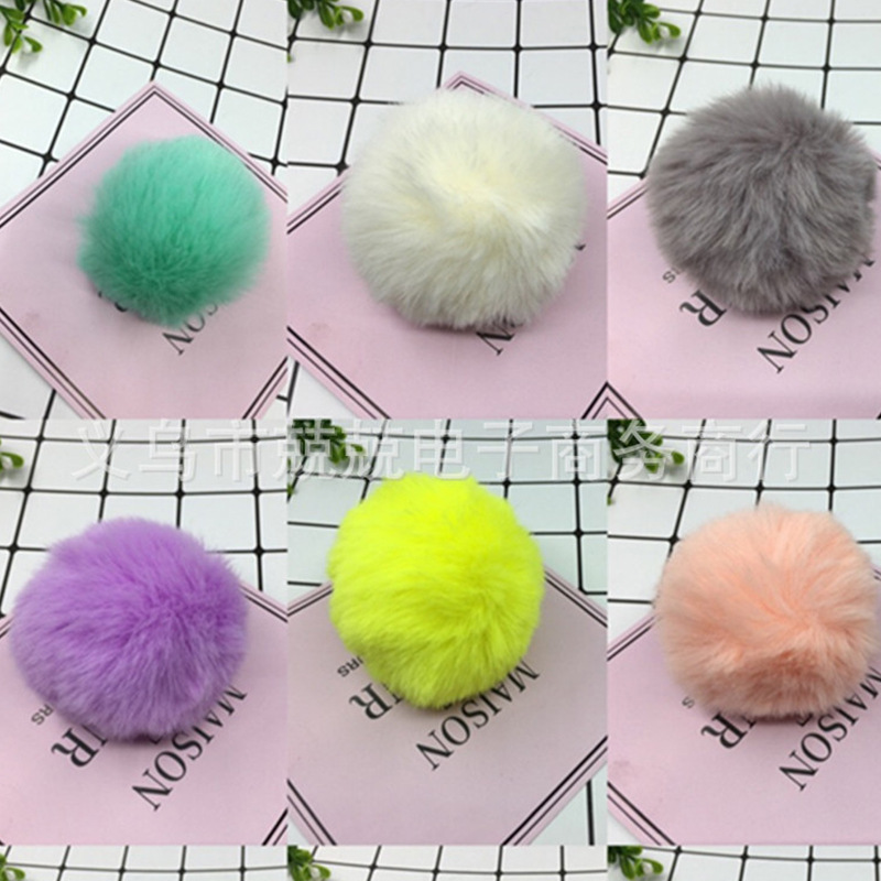 厂家直销8cm仿獭兔毛球包包挂件汽车钥匙扣 diy服装鞋帽配饰辅料|ms