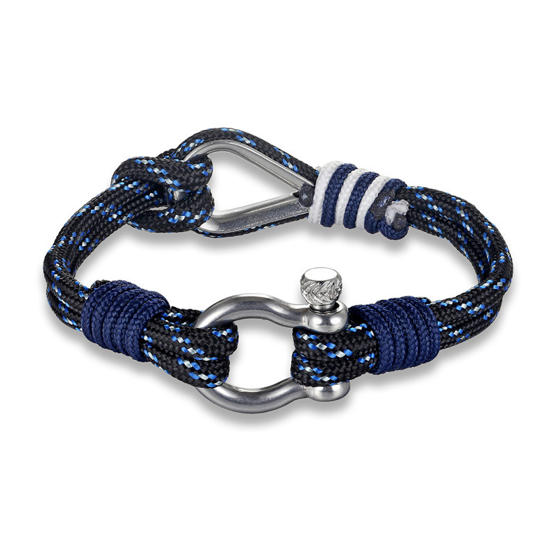 30g Weight Titanium Steel Pendant Material Bracelets Classification Polyester Chain Material Cord String Chain Type Elegant Simple Style Geometric Titanium Steel Men's Bracelets Men Cord & Leather Bracelets