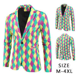 大量有货外贸秋冬新款3D印花西装外套男士休闲西服X137 M-4XL
