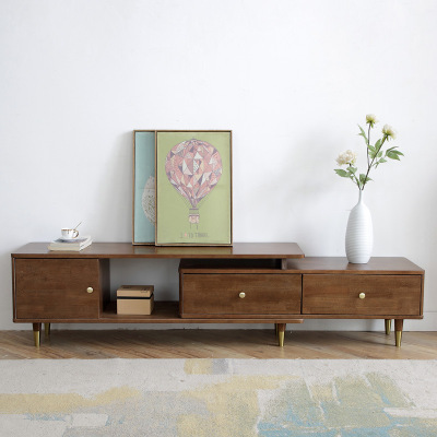 Simplicity Light extravagance Telescoping Entertainment Units solid wood TV cabinet Japanese multi-function Storage Cabinet a living room furniture
