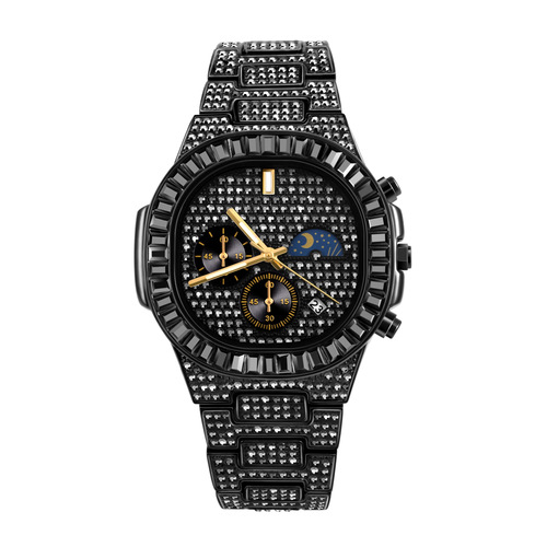 MISSFOX watch European and American high-end fashion hip-hop full-diamond multi-functional casual quartz men's watch manufacturer