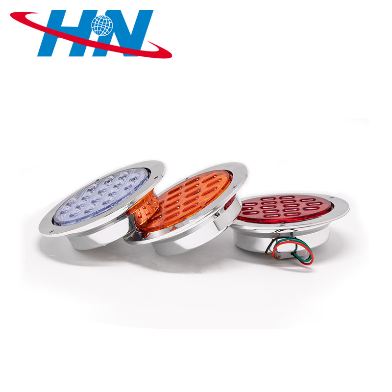 16LED Amarillo/Blanco/Rojo coche camión bomba camión remolque impermeable durable anti-Smashing camión lámpara redonda luz lateral