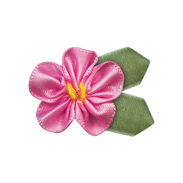 En stock poliéster cinta pequeña flor 3,2 cm amplia Ropa Accesorios DIY material de producción con hojas Cinta pequeña flor