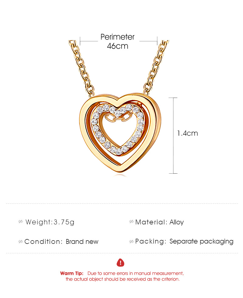 Simple Style Heart Alloy Plating Women's Necklace display picture 1