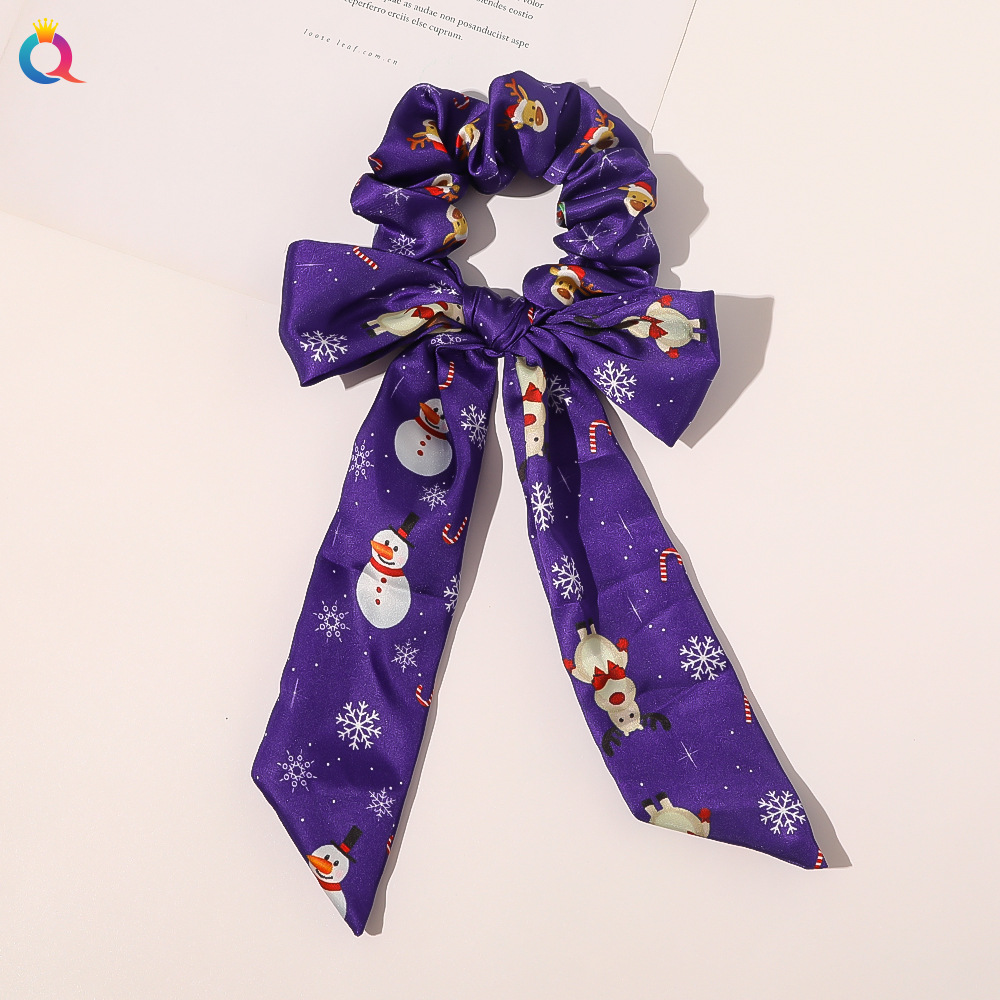 Bow Ribbon Sweet Christmas Simple Ponytail Large Intestine Hair Scrunchies display picture 7