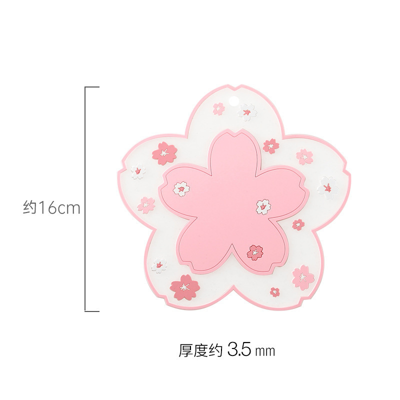 Flor creativa de aislamiento de calor mantel de PVC suave ambiental de la olla de mesa puede ser suspendido antideslizante de agua montaña tazón de fuente de mesa