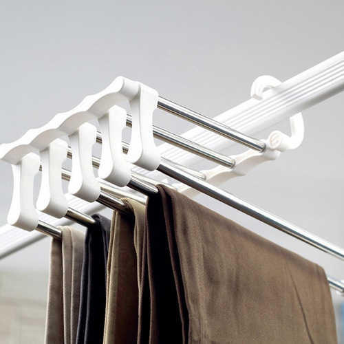 Multifunctional trouser rack, trouser hanger, household folding magic trouser clip, multi-layer telescopic trouser hanger, wardrobe storage artifact