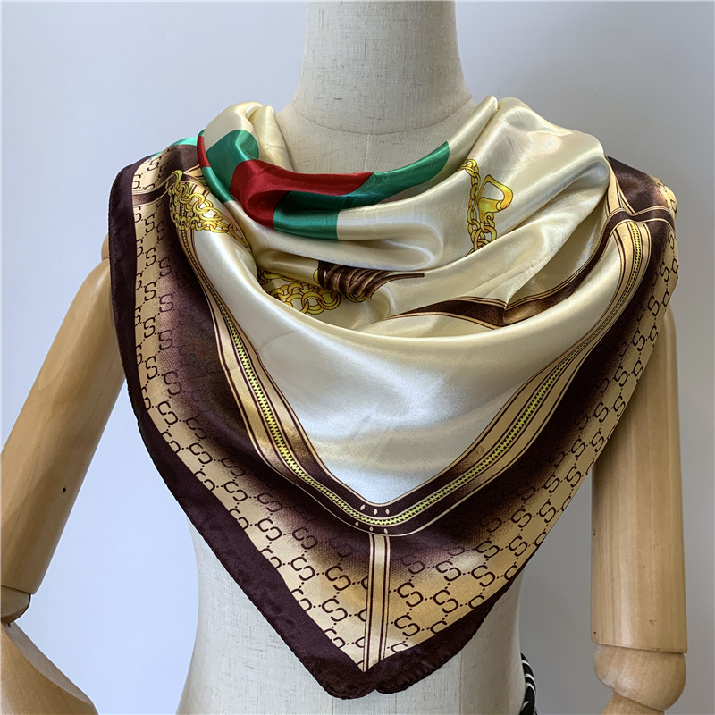 Decorative scarf, printed silk scarf, wa...