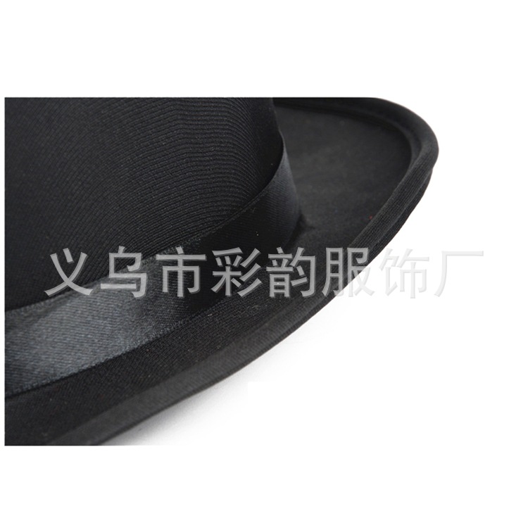 Yiwu fábrica directa sombrero de fieltro negro rendimiento sombrero de Lincoln sombrero negro no tejido sombrero de niños